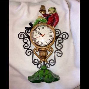 Whimsical Frog in Tails Standing Clock